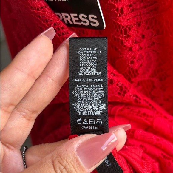 NWT Express Red Lace Halter Maxi - Picture 8 of 9